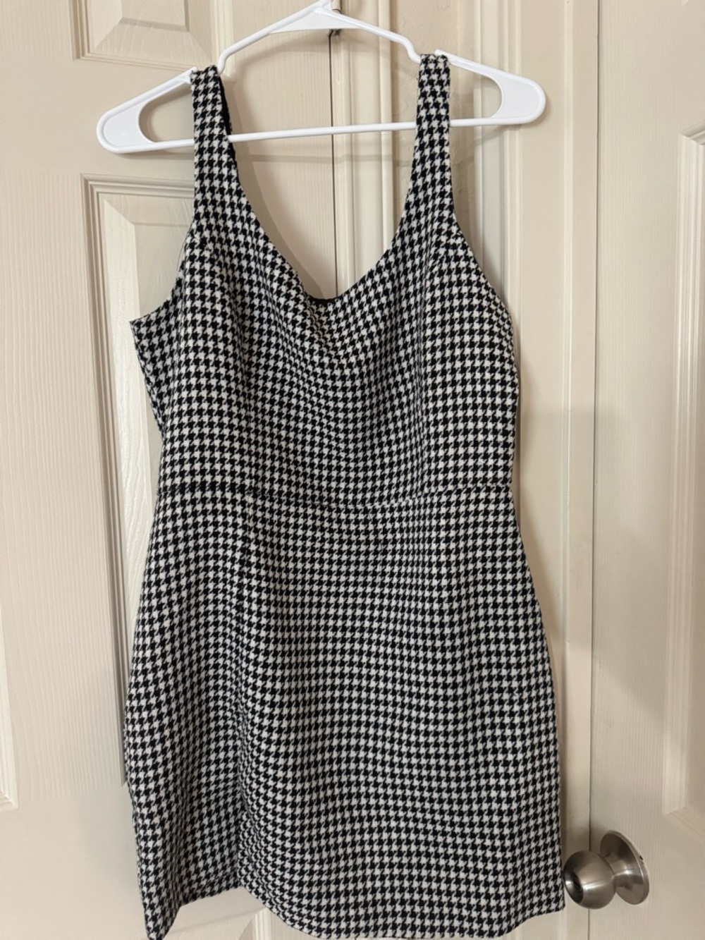 Amanda Uprichard Black and White Houndstooth Dress